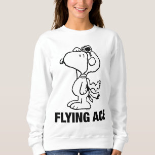 Peanuts Snoopy the Flying Ace BW Sweatshirt