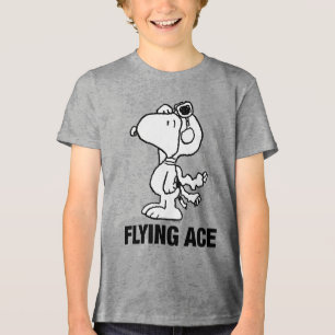 Peanuts   Snoopy the Flying Ace BW Tri-Blend Shirt
