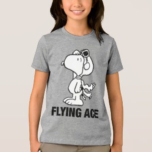 Peanuts   Snoopy the Flying Ace BW Tri-Blend Shirt