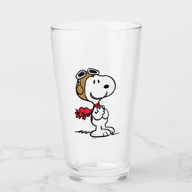 Peanuts | Snoopy The Flying Ace Glass (Front)