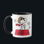 Peanuts | Snoopy the Flying Ace Mug<br><div class="desc">This cute Peanuts design features Snoopy as the World War I flying ace reading to take on the Red Baron of Germany.</div>