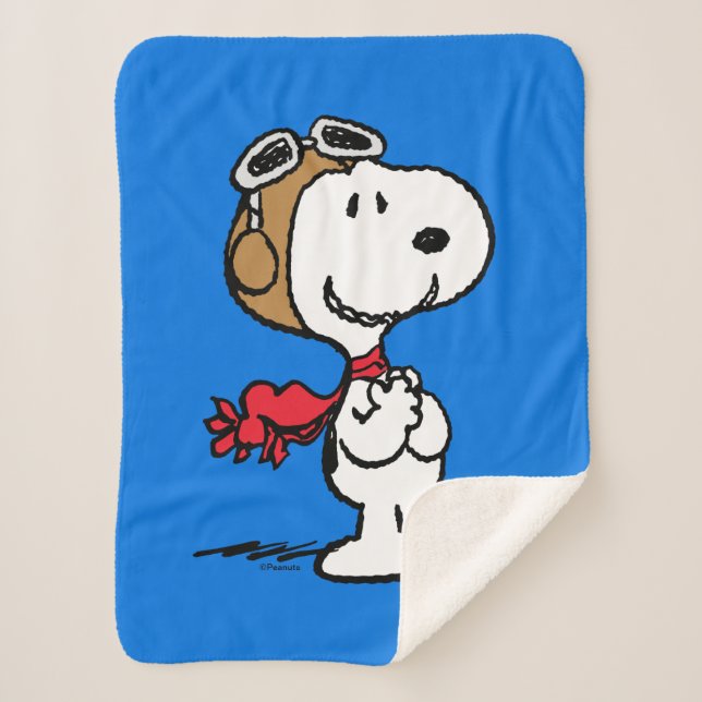 Peanuts | Snoopy The Flying Ace Sherpa Blanket (Front)
