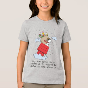 Peanuts   Snoopy the Red Baron at Christmas Tri-Blend Shirt