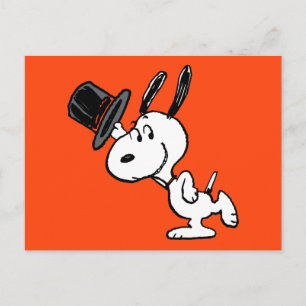 Peanuts   Snoopy Top Hat Dance Postcard