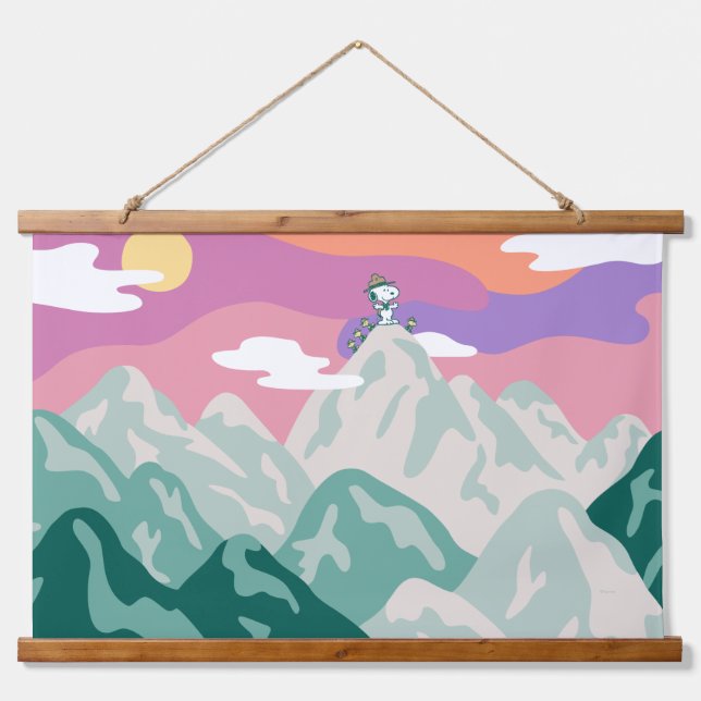 Peanuts | Snoopy & Troop Hiking the Mountain Hanging Tapestry (Front)