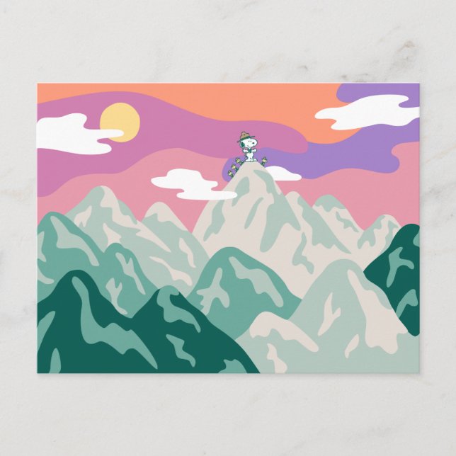 Peanuts | Snoopy & Troop Hiking the Mountain Postcard (Front)