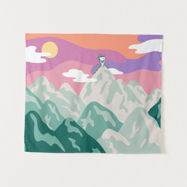 Peanuts | Snoopy & Troop Hiking the Mountain Tapestry (Front (Horizontal))