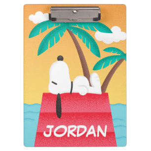 Peanuts   Snoopy Tropical Deco   Add Your Name Clipboard