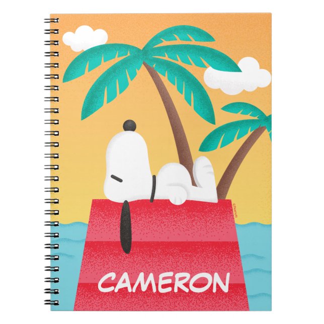Peanuts | Snoopy Tropical Deco | Add Your Name Notebook (Front)