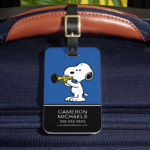 Peanuts   Snoopy Trumpet Player Luggage Tag