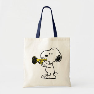 Peanuts   Snoopy Trumpet Player Tote Bag