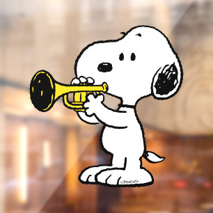 Peanuts Snoopy Trumpet Player Window Cling