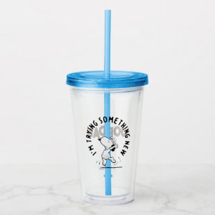 Peanuts   Snoopy Trying Something New Acrylic Tumbler