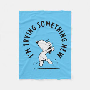 Peanuts   Snoopy Trying Something New Fleece Blanket