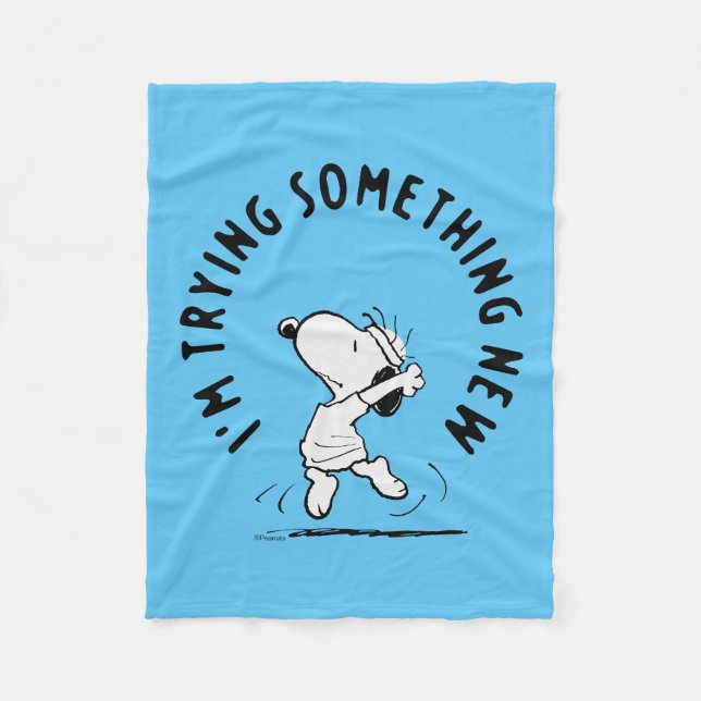 Peanuts | Snoopy Trying Something New Fleece Blanket (Front)
