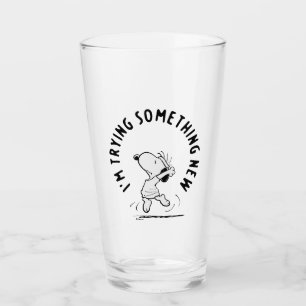Peanuts Snoopy Trying Something New Glass