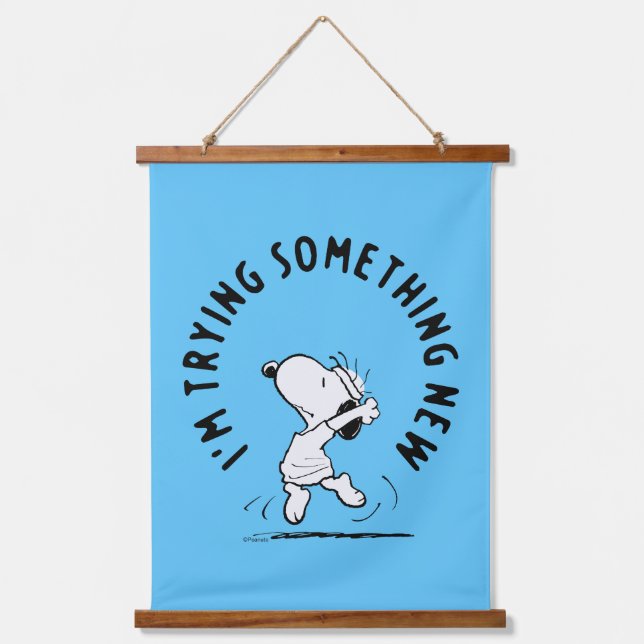 Peanuts | Snoopy Trying Something New Hanging Tapestry (Front)