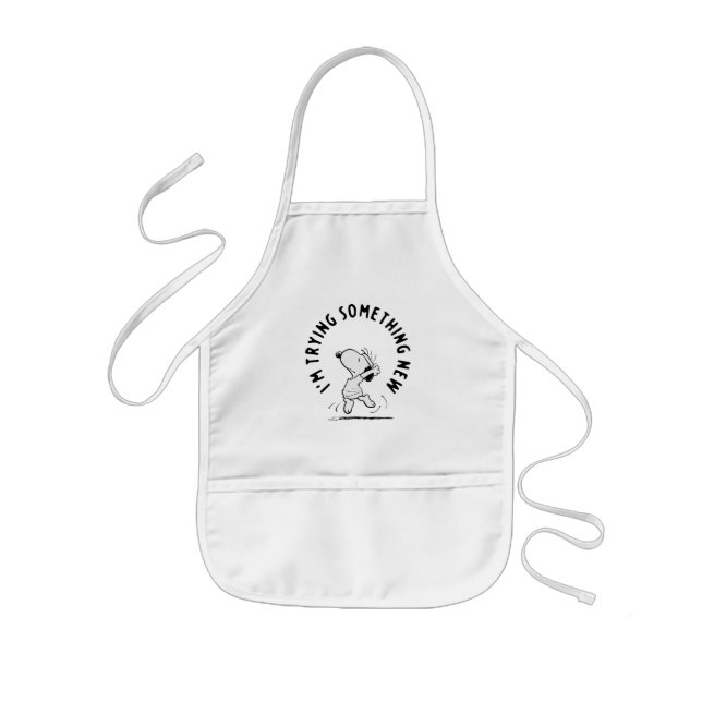 Peanuts | Snoopy Trying Something New Kids Apron (Front)