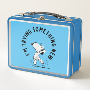 Peanuts Snoopy Trying Something New Metal Lunch Box