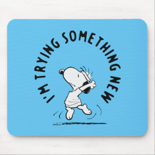 Peanuts   Snoopy Trying Something New Mouse Mat