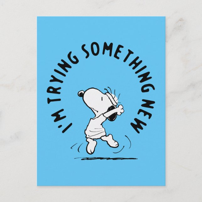 Peanuts | Snoopy Trying Something New Postcard (Front)