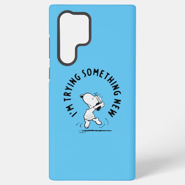 Peanuts | Snoopy Trying Something New Samsung Galaxy S22 Ultra Case (Back)