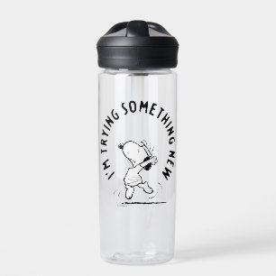 Peanuts   Snoopy Trying Something New Water Bottle