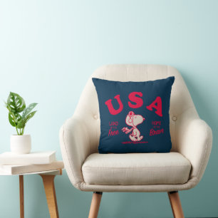 Peanuts   Snoopy USA Land of the Free Cushion