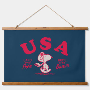 Peanuts Snoopy USA Land of the Free Hanging Tapestry