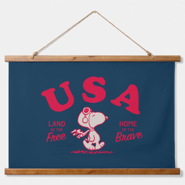 Peanuts | Snoopy USA Land of the Free Hanging Tapestry (Front)