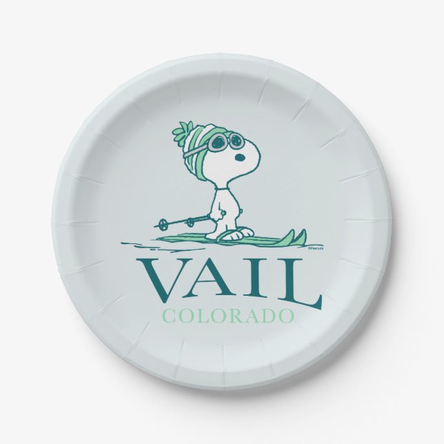 Peanuts | Snoopy Vail Colorado Paper Plate (Front)