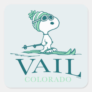 Peanuts   Snoopy Vail Colorado Square Sticker
