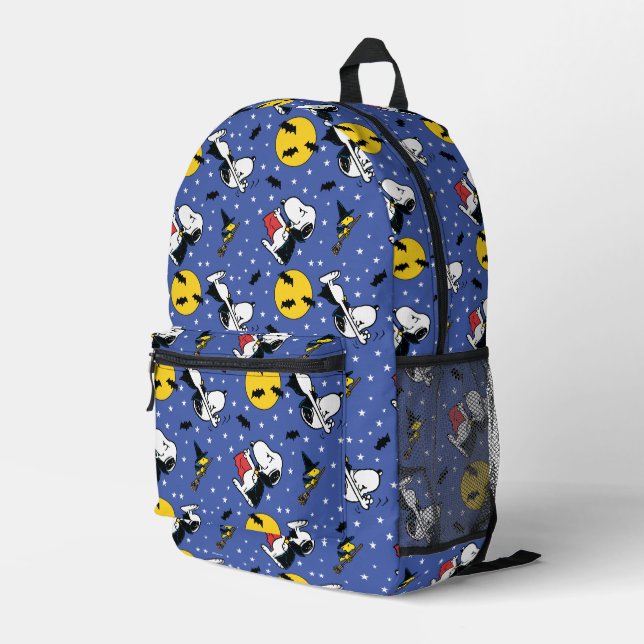 Peanuts | Snoopy Vampire Pattern Printed Backpack (Back Corner Right)