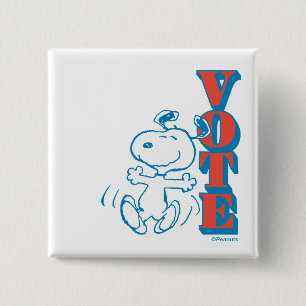 Peanuts   Snoopy - Vote 15 Cm Square Badge