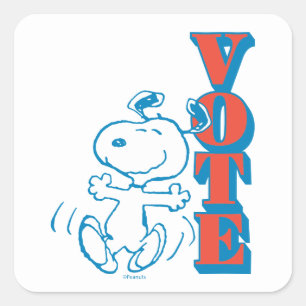 Peanuts   Snoopy - Vote Square Sticker