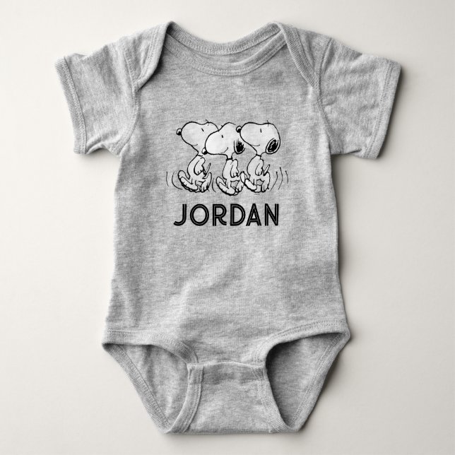 Peanuts | Snoopy Walking Tall Baby Bodysuit (Front)