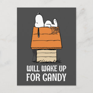 Peanuts   Snoopy Will Wake Up For Candy Postcard