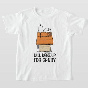 Peanuts   Snoopy Will Wake Up For Candy T-Shirt