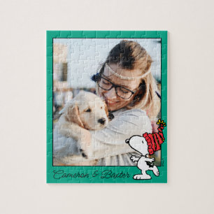 Peanuts   Snoopy Winter Beanie Cap   Add Your Name Jigsaw Puzzle