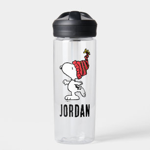 Peanuts   Snoopy Winter Beanie Cap   Add Your Name Water Bottle