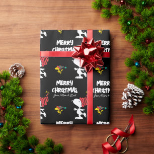 Peanuts   Snoopy Winter Beanie Cap   Add Your Name Wrapping Paper