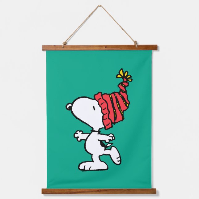 Peanuts | Snoopy Winter Beanie Cap Hanging Tapestry (Front)