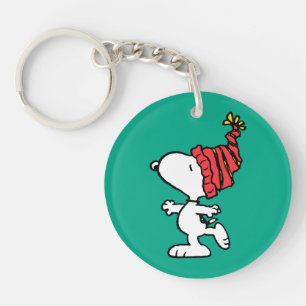 Peanuts Snoopy Winter Beanie Cap Key Ring