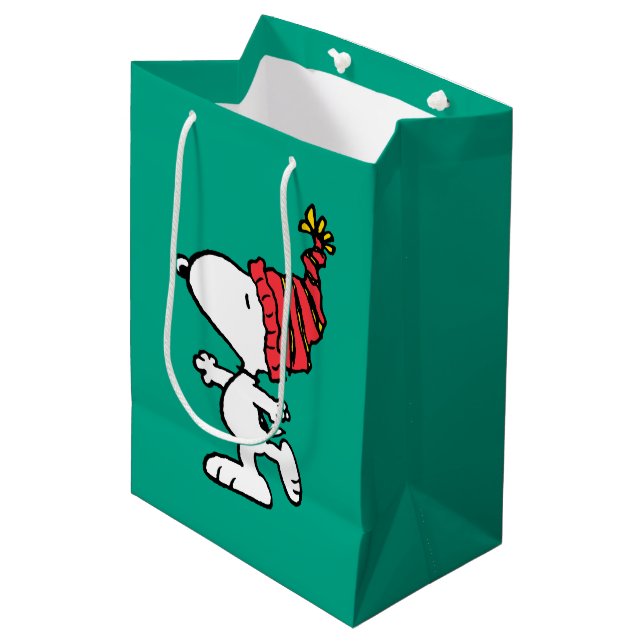 Peanuts | Snoopy Winter Beanie Cap Medium Gift Bag (Front Angled)