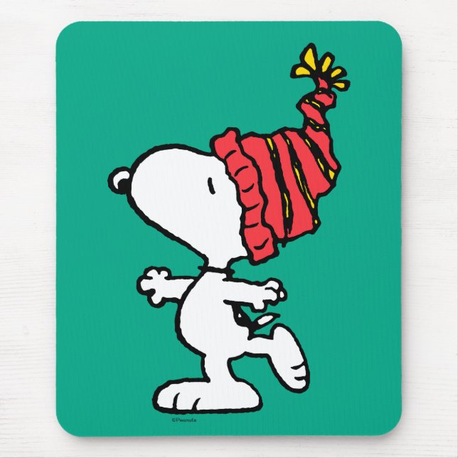 Peanuts | Snoopy Winter Beanie Cap Mouse Mat (Front)