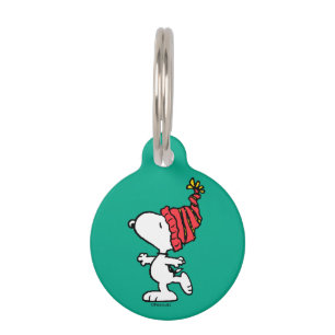 Peanuts Snoopy Winter Beanie Cap Pet Tag