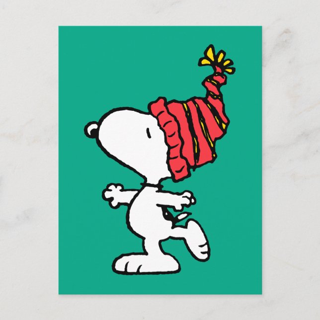 Peanuts | Snoopy Winter Beanie Cap Postcard (Front)