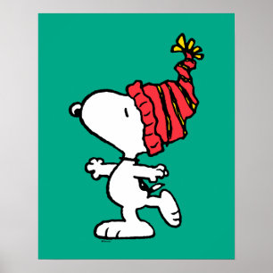 Peanuts Snoopy Winter Beanie Cap Poster