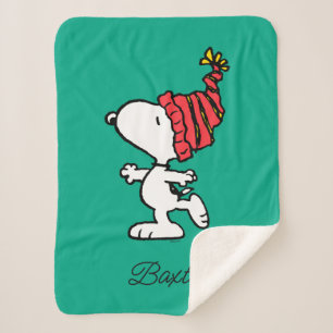 Peanuts   Snoopy Winter Beanie Cap Sherpa Blanket