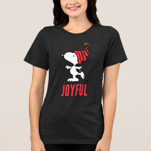 Peanuts Snoopy Winter Beanie Cap Tri-Blend Shirt